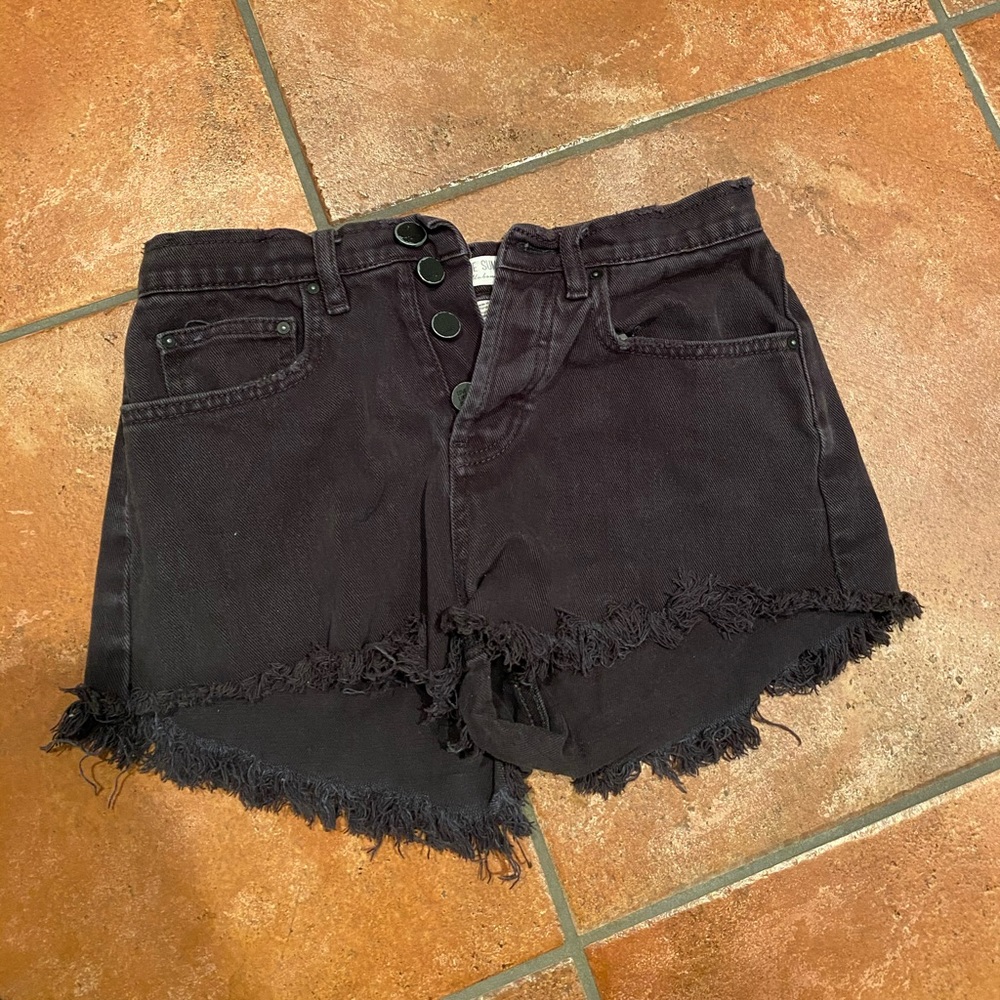 Black high waisted jean shorts